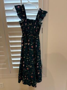 Hill House Dark Teal Smocked Floral Nap Dress